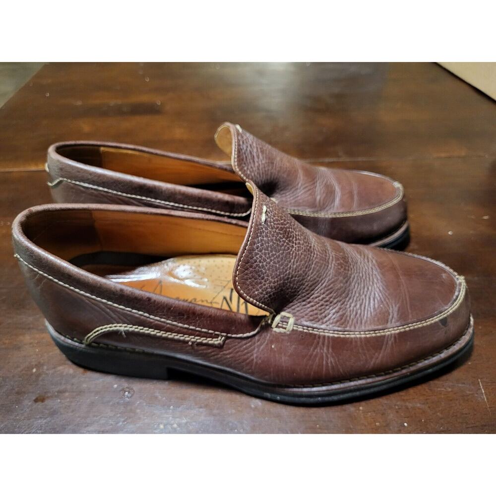 Martin Dingman Shoes Mens 9.5 Brown Leather Dress Penny Loafers